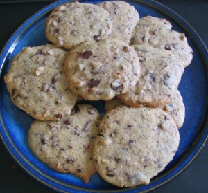 cookies aux amandes et  chocolat
