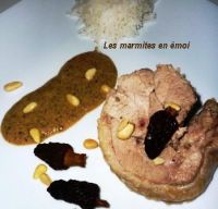 DINDE DE NOEL AU MASCARPONE MORILLES ET PIGNONS DE PIN DES MARMITES EN EMOI