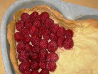 disposer les framboises sur la tarte