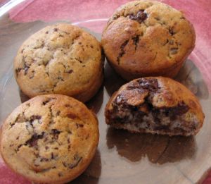 Muffins à l'épeautre chocolat banane