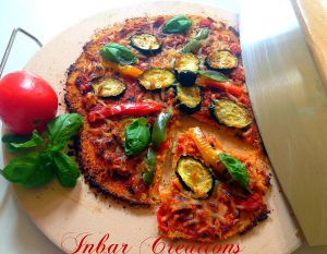 Pizza sur croûte de chou-fleur 