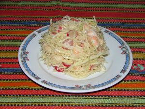 salade de chou blanc aux crevettes