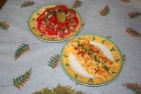 salade de tomates,et omelette aux herbes