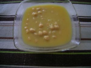 Soupe de poireaux et pois chiches