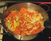 Soupe de riz carottes radis