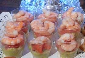 Verrines guacamole crevettes